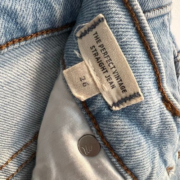 Madewell Distressed The Perfect Vintage Straight Jean Size 26 - Picture 4 of 9